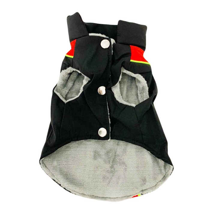 Vesta de ploaie calduroasa si impermeabila pentru catei de talie mica, Negru/rosu, masura XL, Doty® [1]