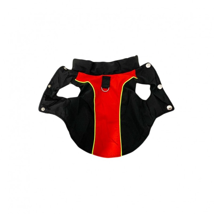 Vesta de ploaie calduroasa si impermeabila pentru catei de talie mica, Negru/rosu, masura XL, Doty® [3]