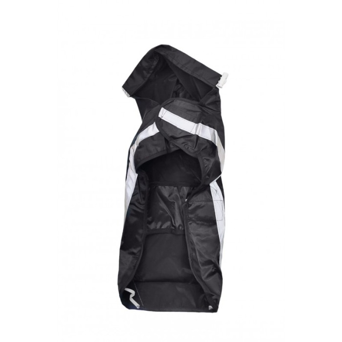Vesta de ploaie si vant DoggyCap Doty® pentru caini de talie medie, reflectorizanta, cu gluga, marime 3XL, neagra [1]