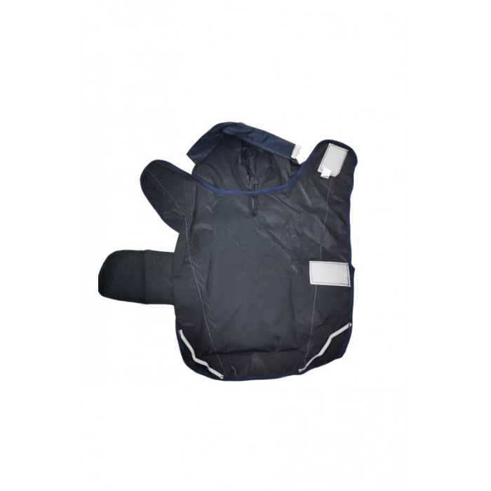 Vesta de ploaie si vant DoggyCap Doty® pentru caini de talie mica, reflectorizanta, cu gluga, marime M, bleumarin [2]