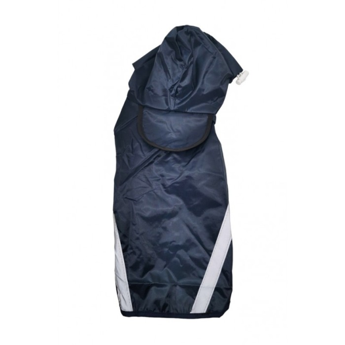 Vesta de ploaie si vant DoggyCap Doty® pentru caini de talie mica, reflectorizanta, cu gluga, marime M, bleumarin [3]