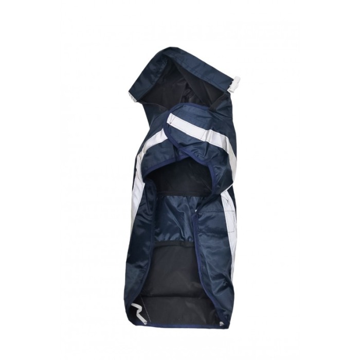 Vesta de ploaie si vant DoggyCap Doty® pentru caini de talie mica, reflectorizanta, cu gluga, marime XL, bleumarin [1]