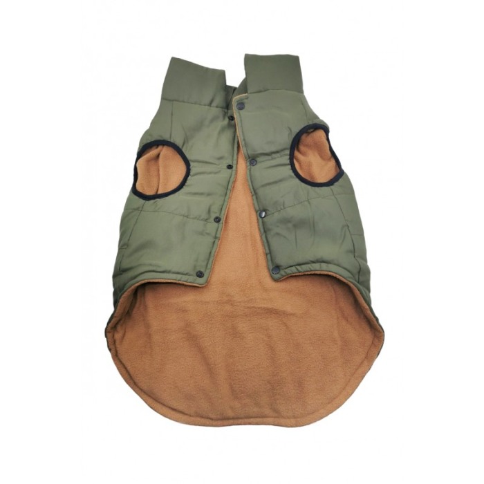 Vesta impermeabila si captusita pentru caini de talie mare, 58 cm, 3XL, kaki, Doty® [2]