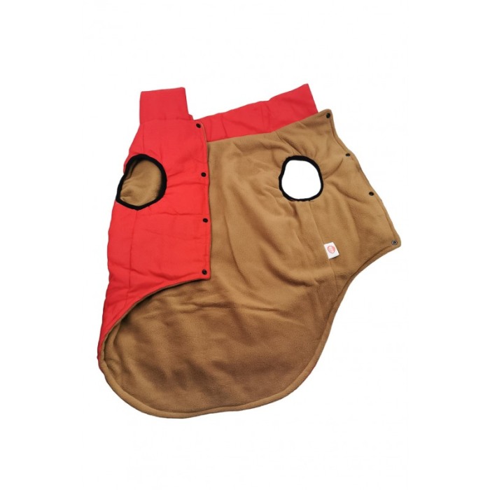 Vesta impermeabila si captusita pentru caini de talie mare, 58 cm, 3XL, rosu, Doty® [5]