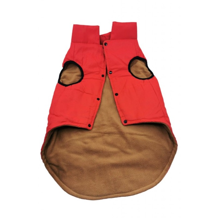 Vesta impermeabila si captusita pentru caini de talie mare, 58 cm, 3XL, rosu, Doty® [4]