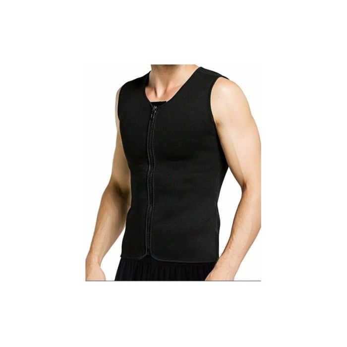 Vesta SixPack tip sauna pentru slabit si modelarea taliei din neopren, pentru barbati,cu fermoar,eficient, L,negru [5]