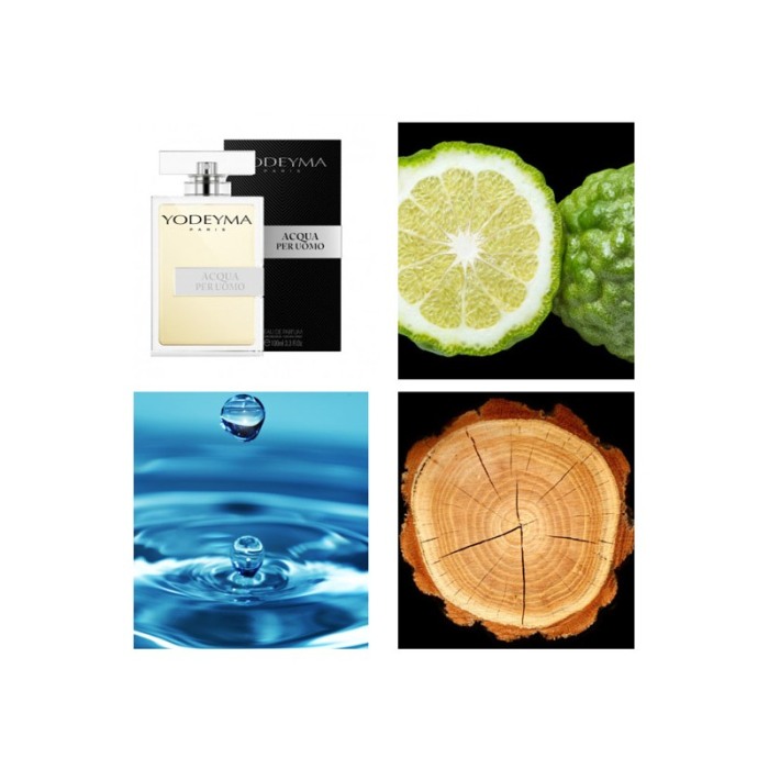 Yodeyma Acqua per Uomo Apa de parfum pentru barbati, nuante de bergamota, nota acvatica si lemn, 100ml [5]