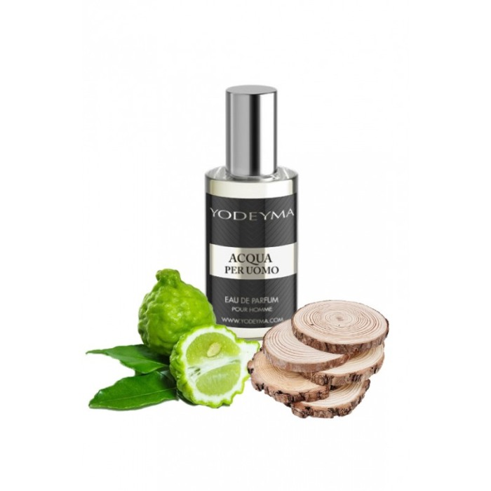 Yodeyma Acqua per Uomo Apa de parfum pentru barbati, nuante de bergamota, nota acvatica si lemn, 15ml [1]