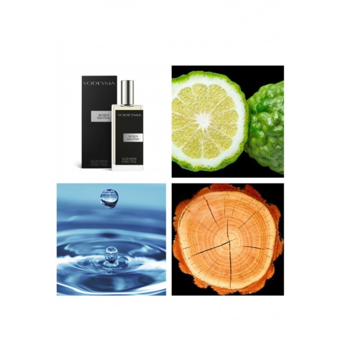 Yodeyma Acqua per Uomo Apa de parfum pentru barbati, nuante de bergamota, nota acvatica si lemn, 50ml [5]