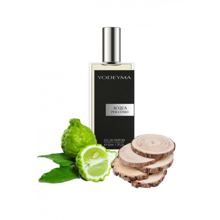 Yodeyma Acqua per Uomo Apa de parfum pentru barbati, nuante de bergamota, nota acvatica si lemn, 50ml [1]