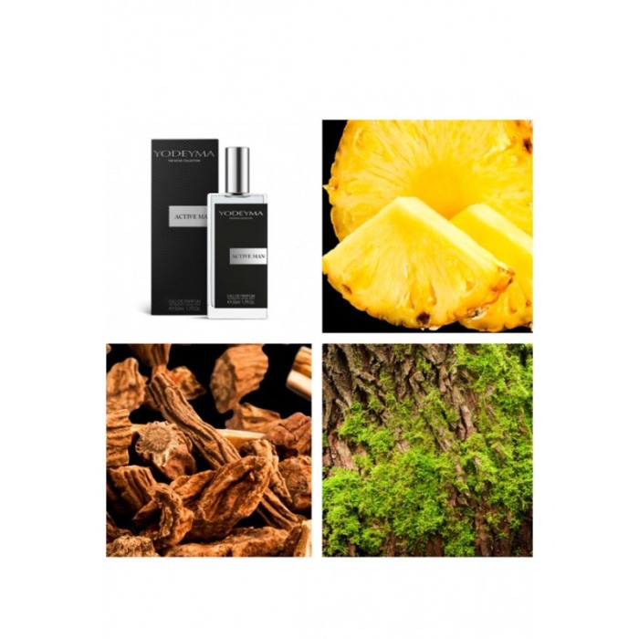 Yodeyma Active Man Apa de parfum pentru barbati, nuante de ananas, pachuli si lichen de prun, 50ml [5]