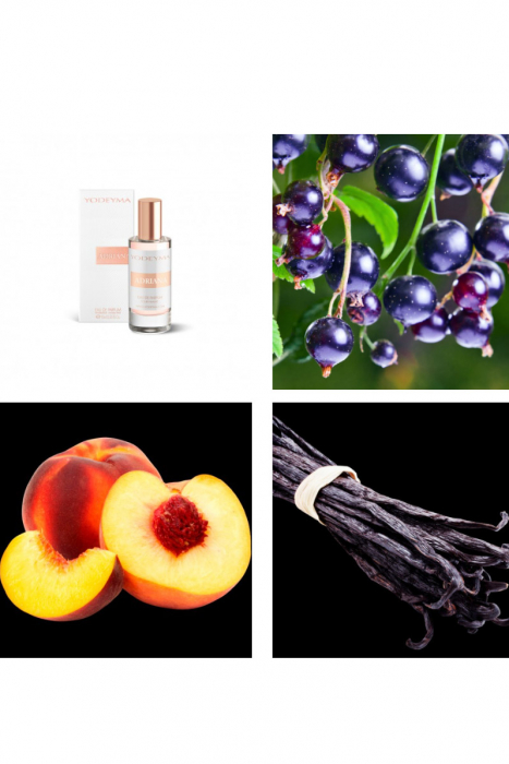 Yodeyma Adriana Apa de parfum pentru femei, nuante de agris negru, piersic si vanilie, 15ml [4]