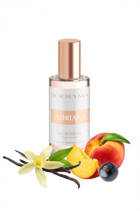 Yodeyma Adriana Apa de parfum pentru femei, nuante de agris negru, piersic si vanilie, 15ml [1]