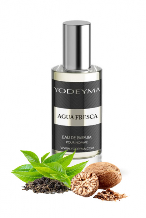 Yodeyma Agua Fresca Apa de parfum pentru barbati, nuante de ceai verde, nuca macinata si lichen de prun, 15ml [1]