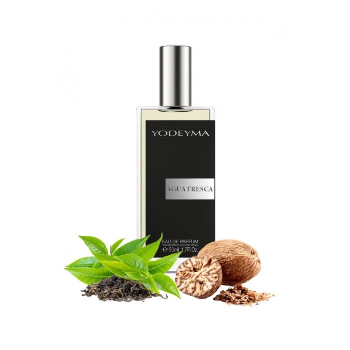 Yodeyma Agua Fresca Apa de parfum pentru barbati, nuante de ceai verde, nuca macinata si lichen de prun, 50ml [1]