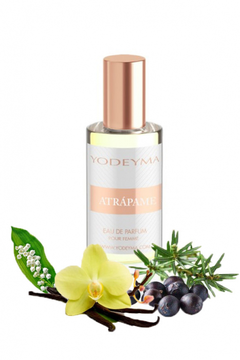 Yodeyma Atrápame Apa de parfum pentru femei, nuante de agris negru, lacramioara si vanilie, 15ml [1]
