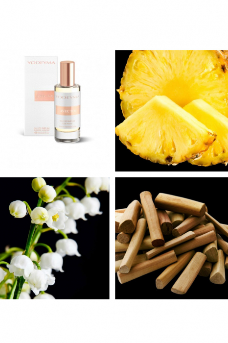 Yodeyma Avec Toi Apa de parfum pentru femei, nuante de ananas, lacramioara si sandal, imbina prospetimea si eleganta intr-o aroma captivanta, 15ml [3]