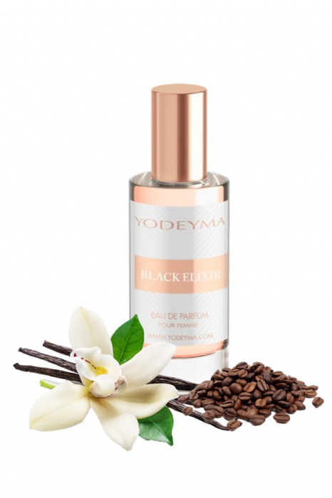 Yodeyma Black Elixir Apa de parfum pentru femei, nuante de cafea, lichior, vanilie, 15ml [1]