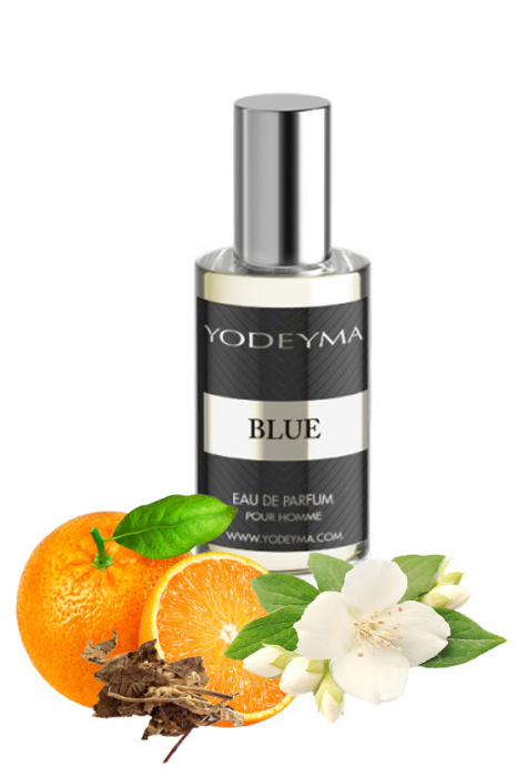 Yodeyma Blue Apa de parfum pentru barbati, nuante de portocala, iasomie si pachuli, 15ml [1]