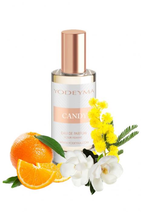 Yodeyma Candy Apa de parfum pentru femei, nuante de portocala, mimosa si magnolie, 15ml [1]