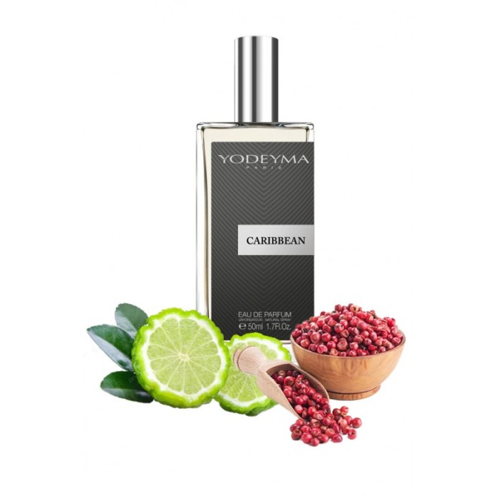 Yodeyma Caribbean Apa de parfum pentru barbati, nuante de bergamota, piper roz si lemn, 50 ml [1]
