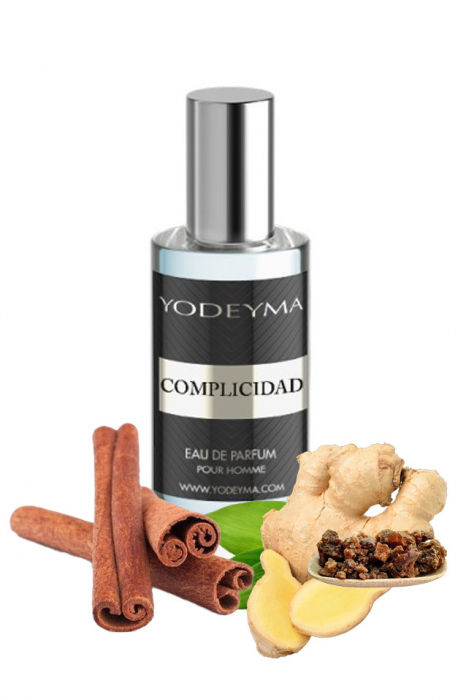 Yodeyma Complicidad Apa de parfum pentru barbati, nuante de ghimbir, scortisoara si smirna, 15ml [1]