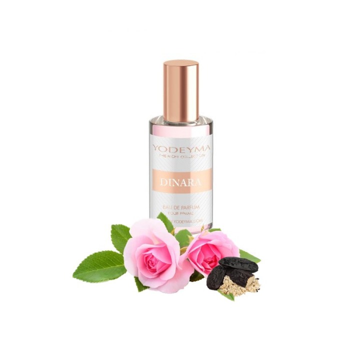 Yodeyma Dinara Apa de parfum pentru femei, nuante de trandafir, tonka si mosc, 15ml [1]
