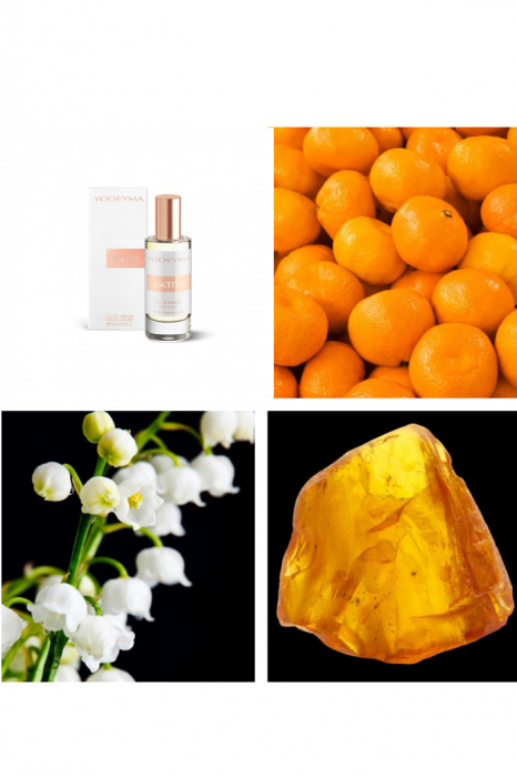Yodeyma Escitia Apa de parfum pentru femei, nuante de mandarina, lacramioara si chihimbar, 15ml [3]