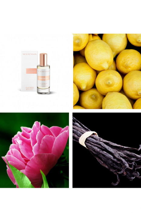 Yodeyma Freshia Apa de parfum pentru femei, nuante de lamaie de Sicilia, peonie si vanilie, 15ml [3]