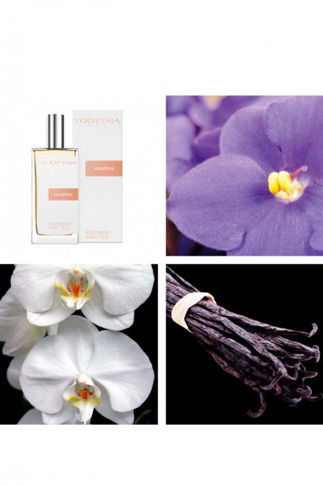 Yodeyma Harpina Apa de parfum pentru femei, nuante de floare de saintpauli, orhidee, vanilie, 50ml [3]