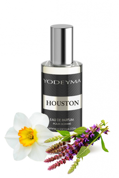 Yodeyma Houston Apa de parfum pentru barbati, nuante de salvie, narcisa si Palo de Rosa, 15ml [1]