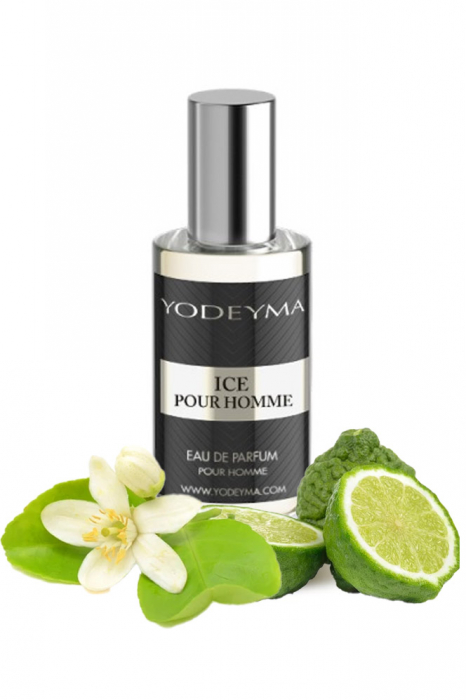 Yodeyma Ice Pour Homme Apa de parfum pentru barbati, nuante de bergamota, Floare de Pomelo si mosc alb, 15ml [1]