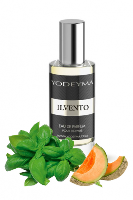 Yodeyma Ilvento Apa de parfum pentru barbati, nuante de pepene, busuioc si lemn, 15ml [1]