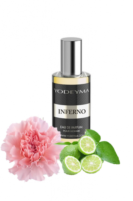 Yodeyma Inferno Apa de parfum pentru barbati, nuante de bergamota, garoafa si piele, 15ml [1]