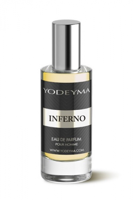 Yodeyma Inferno Apa de parfum pentru barbati, nuante de bergamota, garoafa si piele, 15ml [2]