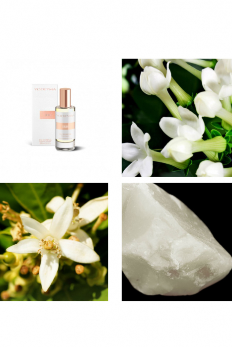 Yodeyma Iris Apa de parfum pentru femei, nuante de iasomie, azahar si chihlimbar alb, 15ml [4]