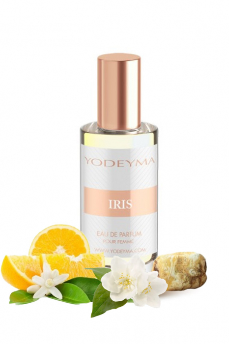 Yodeyma Iris Apa de parfum pentru femei, nuante de iasomie, azahar si chihlimbar alb, 15ml [1]