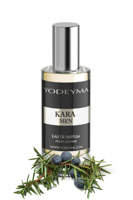 Yodeyma Kara Men Apa de parfum pentru barbati, nuante de ienupar, rozmarin si lichen de prun, 15ml [1]