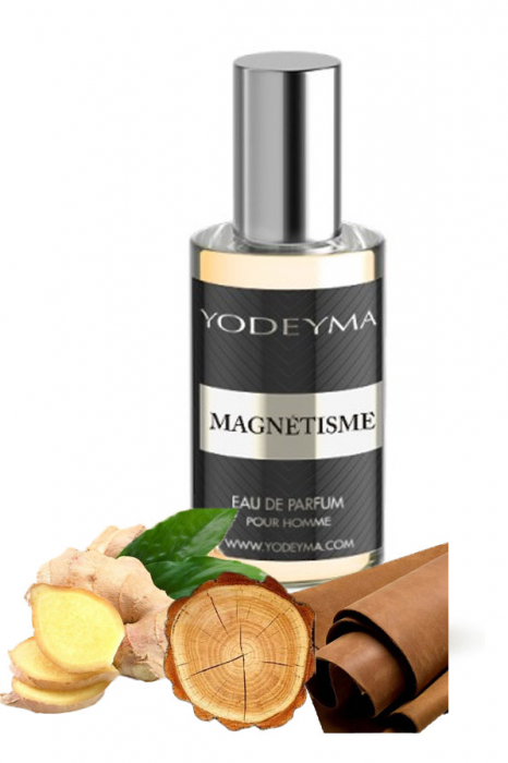 Yodeyma Magnétisme Apa de parfum pentru barbati, nuante de ghimbir, piele si lemn, 15ml [1]