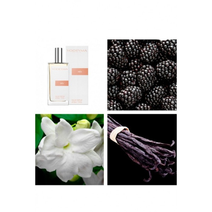 Yodeyma Mia Apa de parfum pentru femei, nuante de zmeura neagra, iasamie de Sambac si vanilie, 50ml [2]
