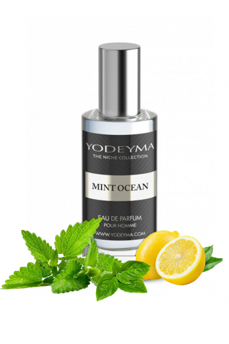 Yodeyma Mint Ocean Apa de parfum pentru barbati, nuante de menta, lamaie si busuioc, pentru barbatul activ, care isi doreste un suflu de libertate si forta in fiecare zi, 15ml [1]