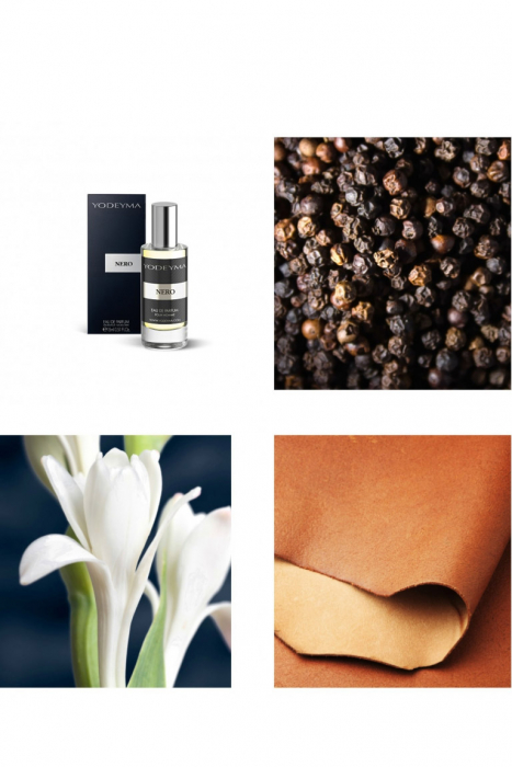 Yodeyma Nero Apa de parfum pentru barbati, nuante de piper negru, tuberoza si piele, 15ml [3]