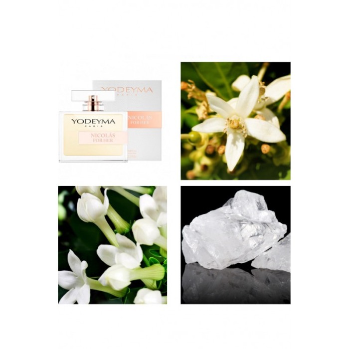 Yodeyma Nicolas for Her Apa de parfum pentru femei, nuante de azahar, iasomie si mosc alb, 100ml [3]