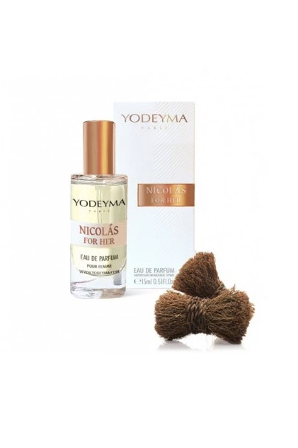 Yodeyma Nicolas for Her Apa de parfum pentru femei, nuante de azahar, iasomie si mosc alb, 15ml [2]