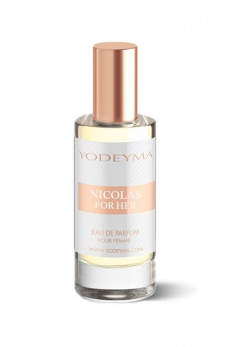 Yodeyma Nicolas for Her Apa de parfum pentru femei, nuante de azahar, iasomie si mosc alb, 15ml [4]