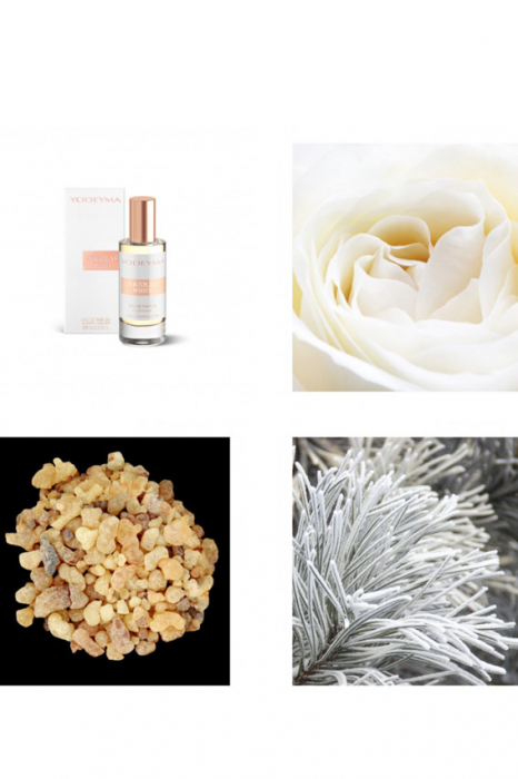 Yodeyma Nicolas White Apa de parfum pentru femei, nuante de trandafir alb, cedru alb si mosc alb, 15ml [2]