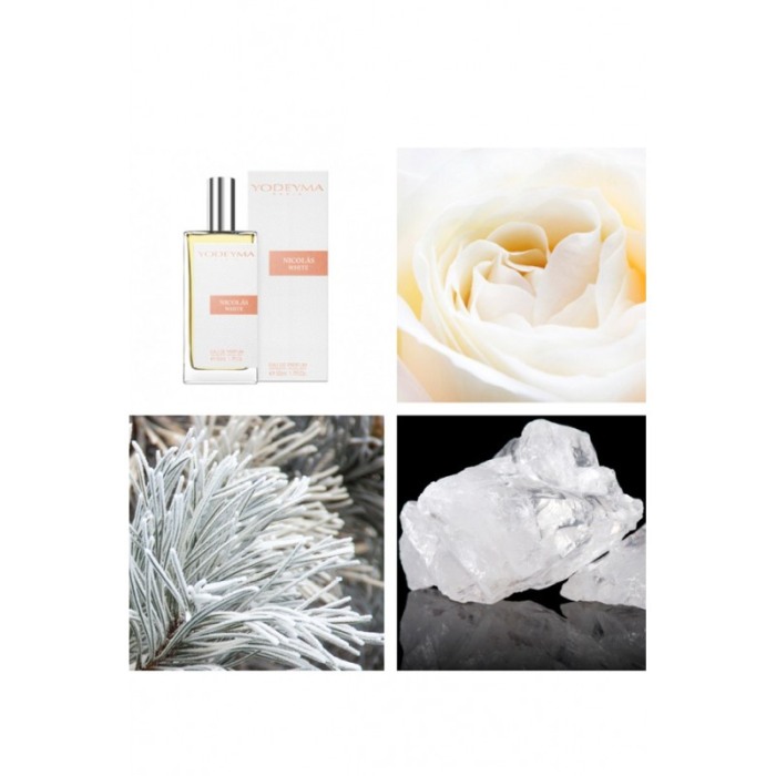 Yodeyma Nicolas White Apa de parfum pentru femei, nuante de trandafir alb, cedru alb si mosc alb, 50ml [5]