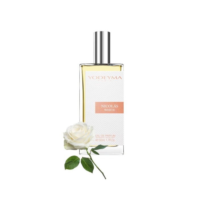 Yodeyma Nicolas White Apa de parfum pentru femei, nuante de trandafir alb, cedru alb si mosc alb, 50ml [3]