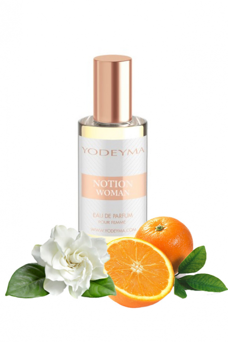 Yodeyma Notion Woman Apa de parfum pentru femei, nuante de mandarina, gardenia si sándal, 15ml [1]
