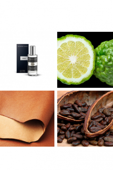 Yodeyma Peak Apa de parfum pentru barbati, nuante de bergamota, piele si cacao, 15ml [4]